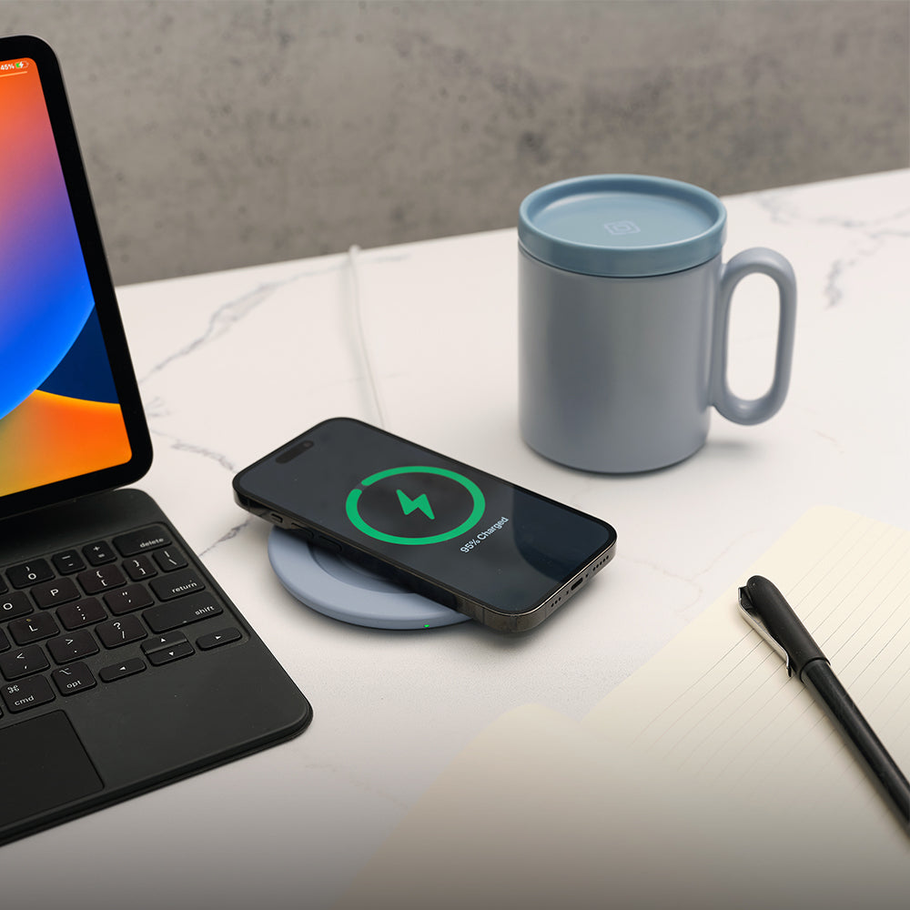 Griffin wireless charger charging a mobile device