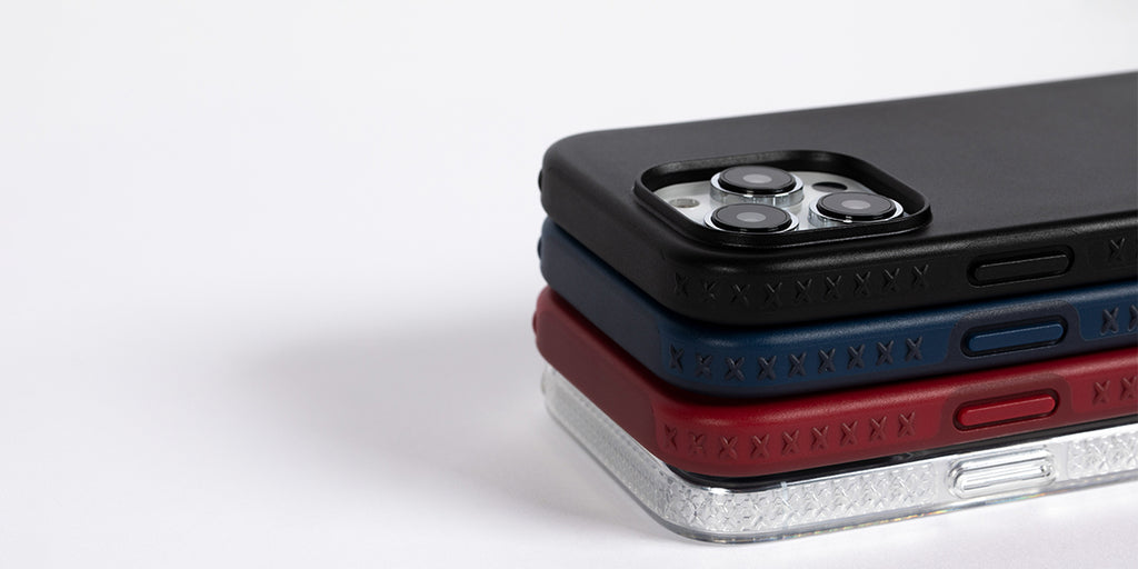 stacked grip cases displaying texture on the case