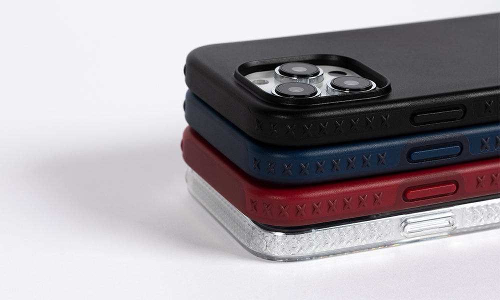 stacked grip cases displaying texture on the case