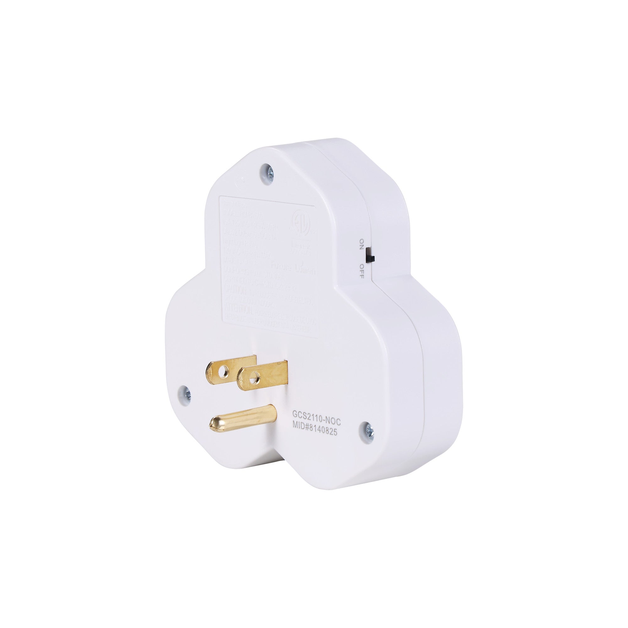 2-outlet Wall Tap with USB&Neon Light