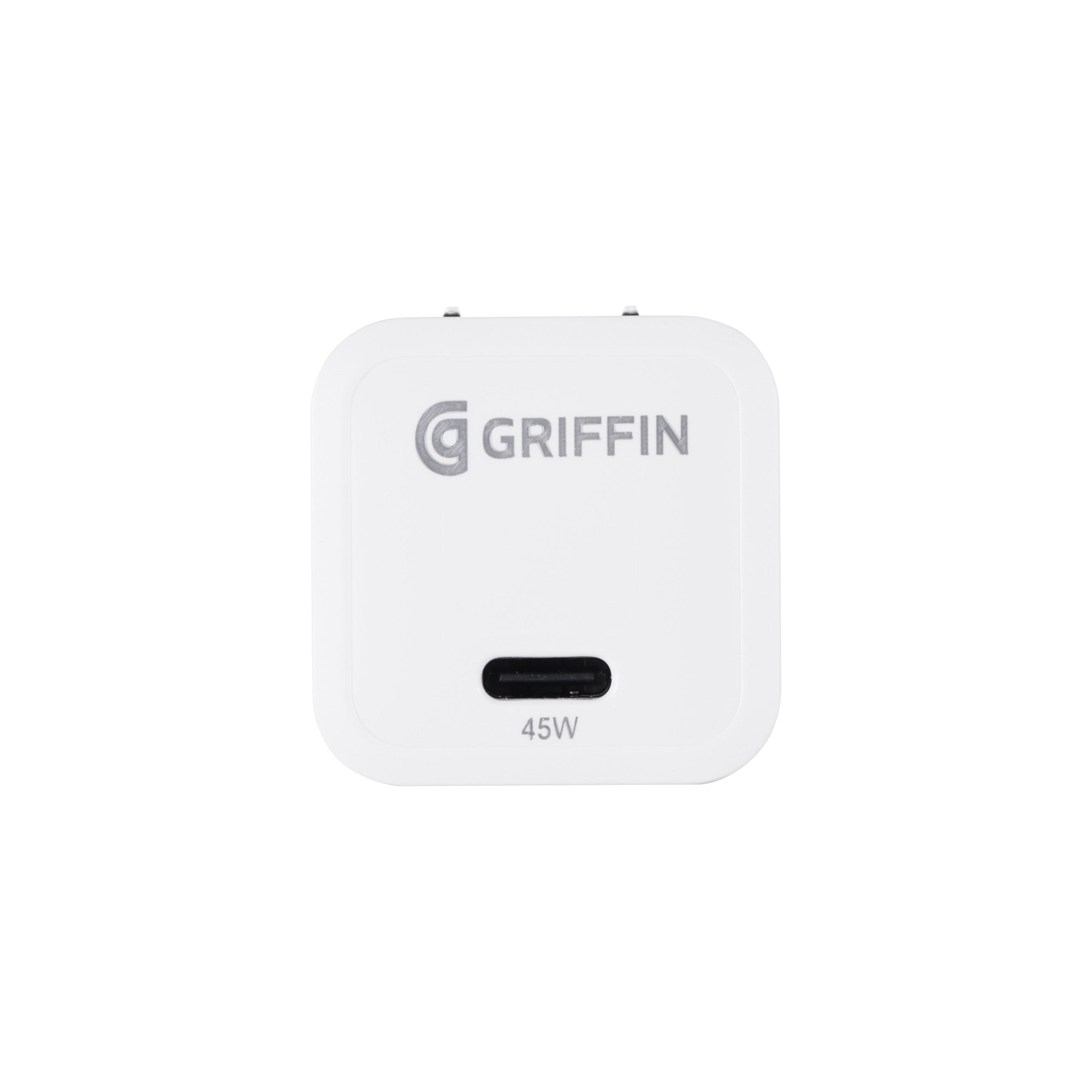 Griffin 45W GaN Wall Charger, USB-C 3.0A Port, Foldable Prongs, Fast Power Delivery for Laptops, Tablets & Phones