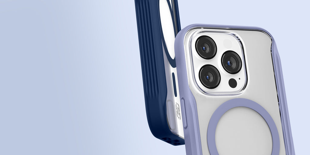 two AeroGrip cases side by side highlighting the magsafe feature