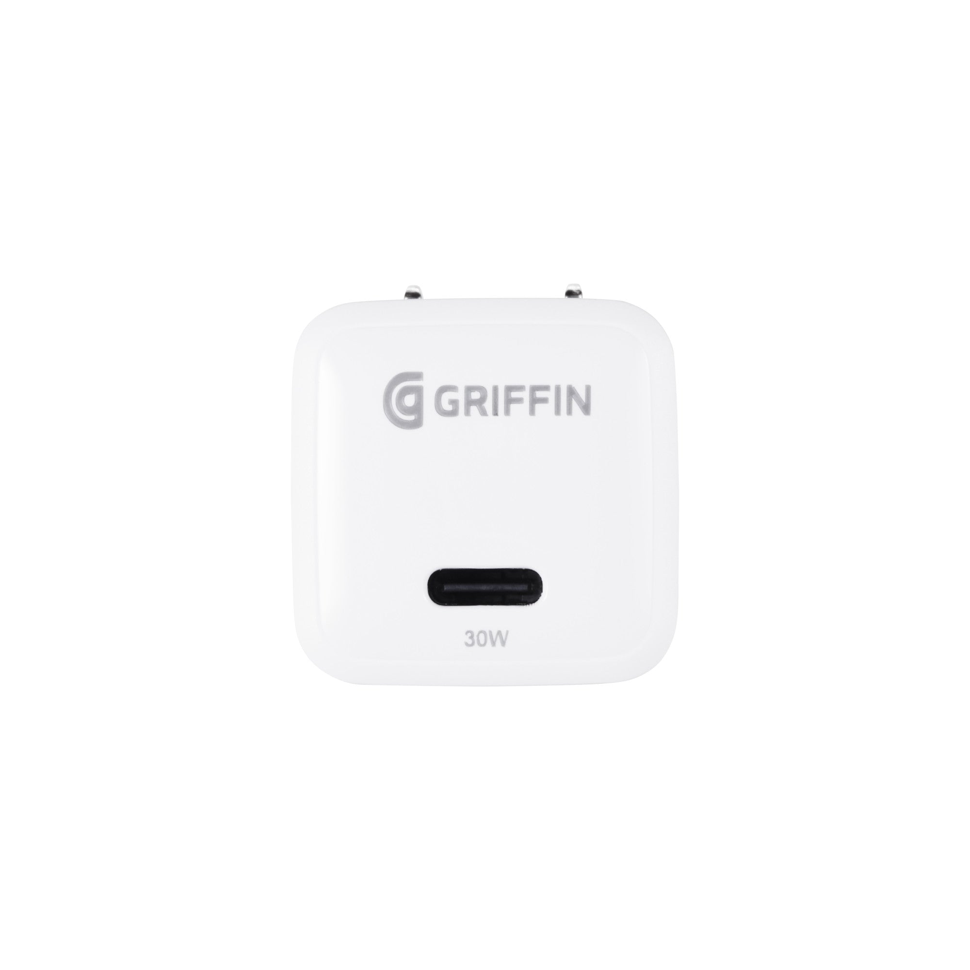 Griffin 30W GaN Wall Charger, Single USB-C 3.0A Port, Foldable Prongs, Fast Power Delivery for Phones & Tablets