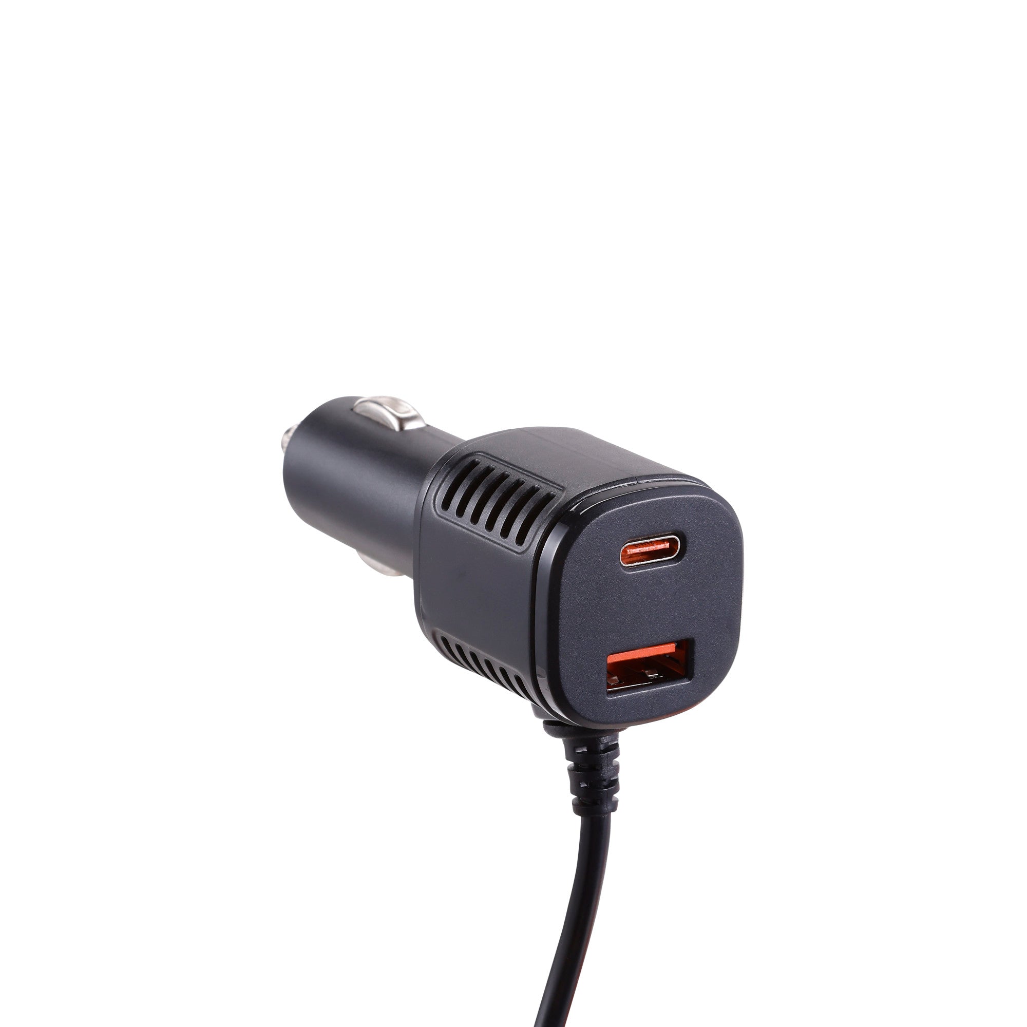 Griffin PowerJolt Backseat Car Charger with Retractable USB-C Cables, Dual USB-A + USB-C Ports, Fast Charging, Headrest Mount