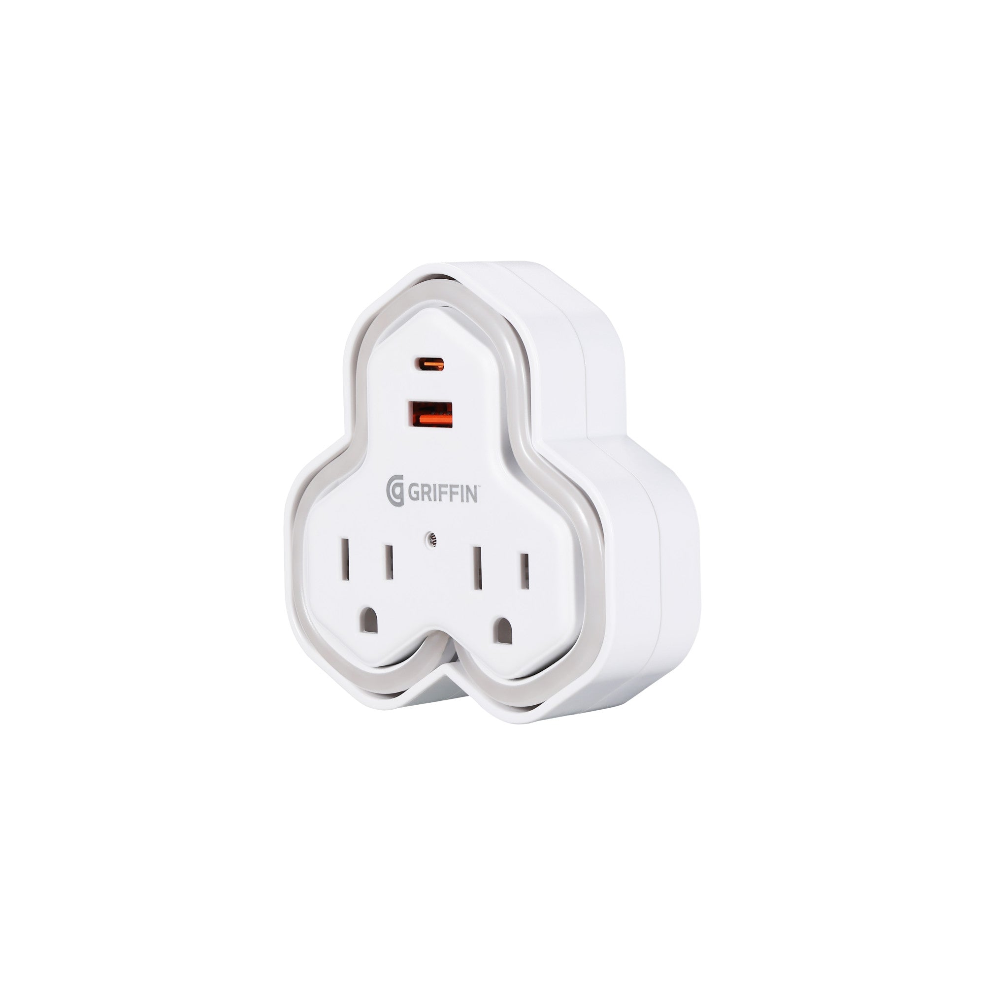 2-outlet Wall Tap with USB&Neon Light