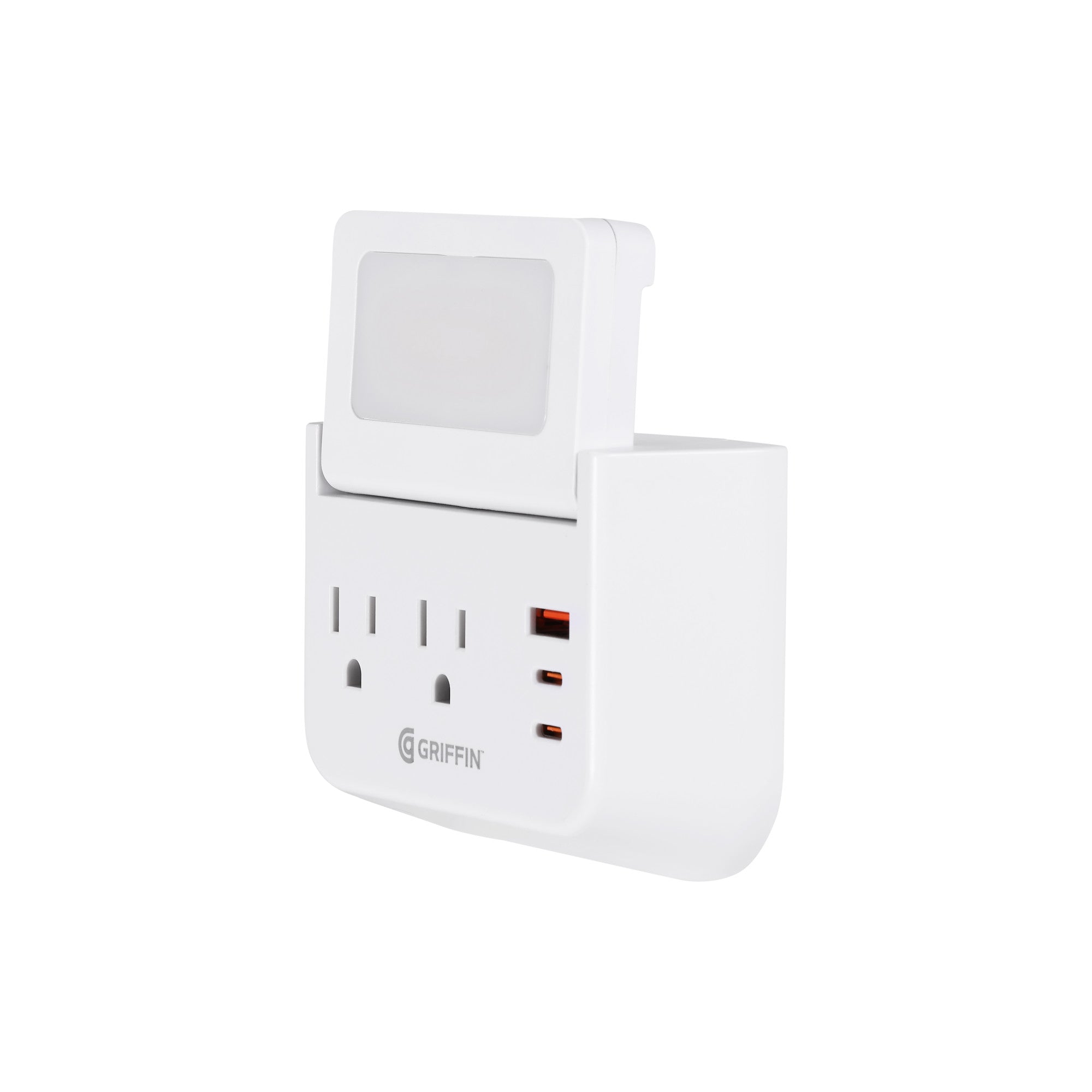 2-outlet Wall Tap with USB&Night Light