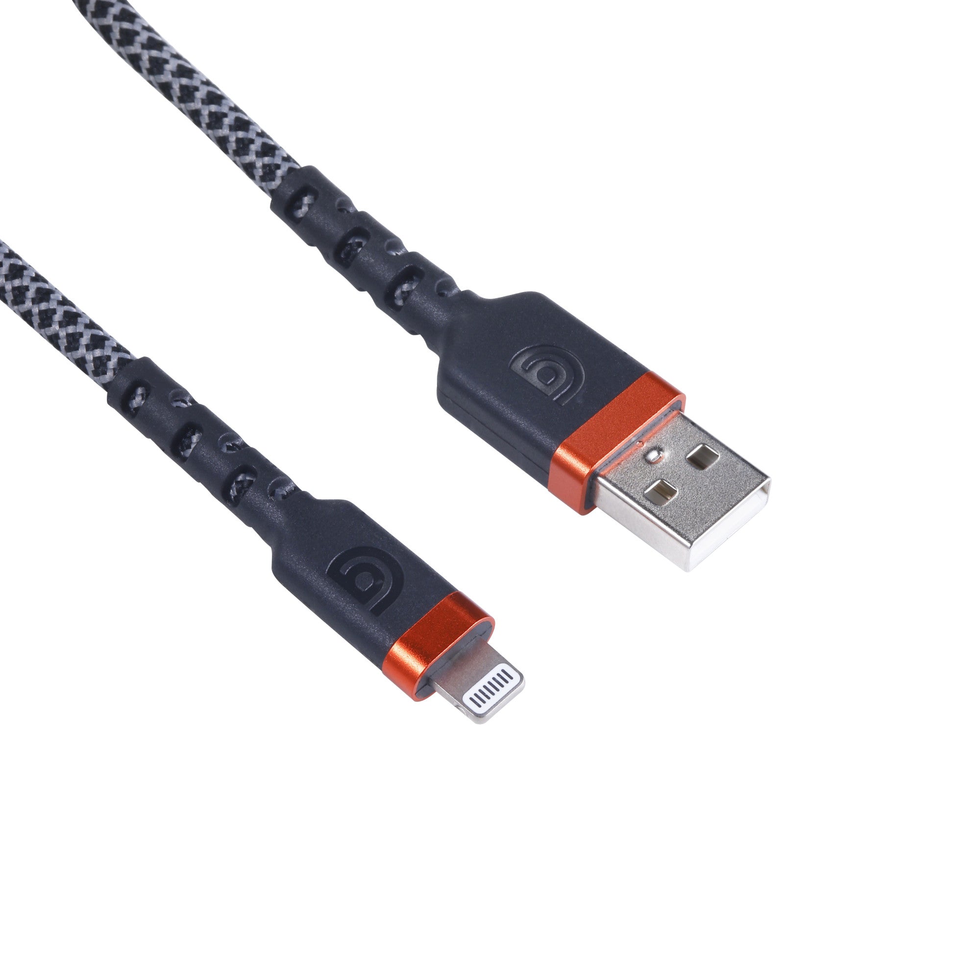 Griffin 6FT Lightning to USB-A Charge/Sync Cable, Ultra Durable Braided Design, 30,000 Bend Lifespan, MFi Certified, Includes Velcro Strap