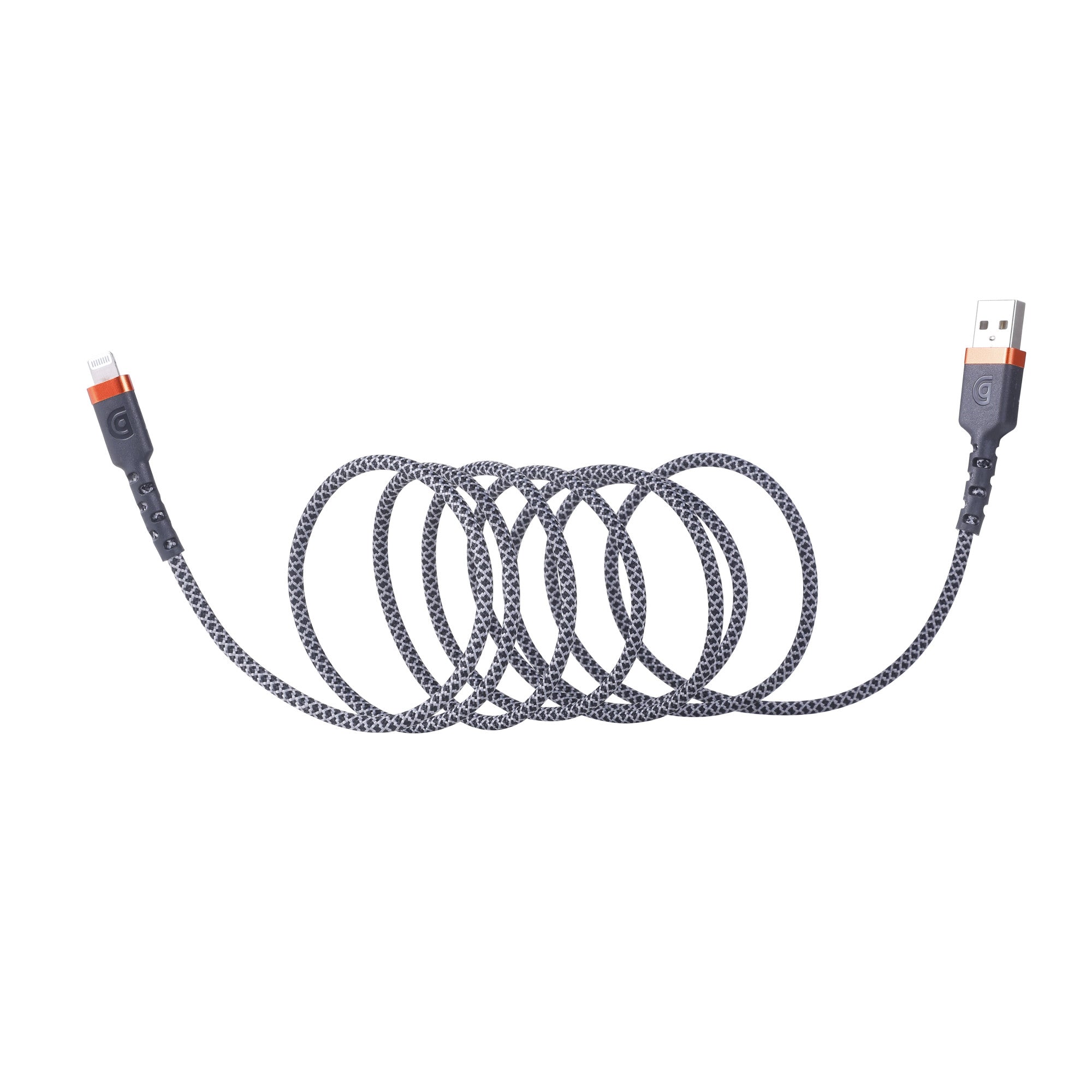 Griffin 6FT Lightning to USB-A Charge/Sync Cable, Ultra Durable Braided Design, 30,000 Bend Lifespan, MFi Certified, Includes Velcro Strap