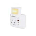 2-outlet Wall Tap with USB&Night Light