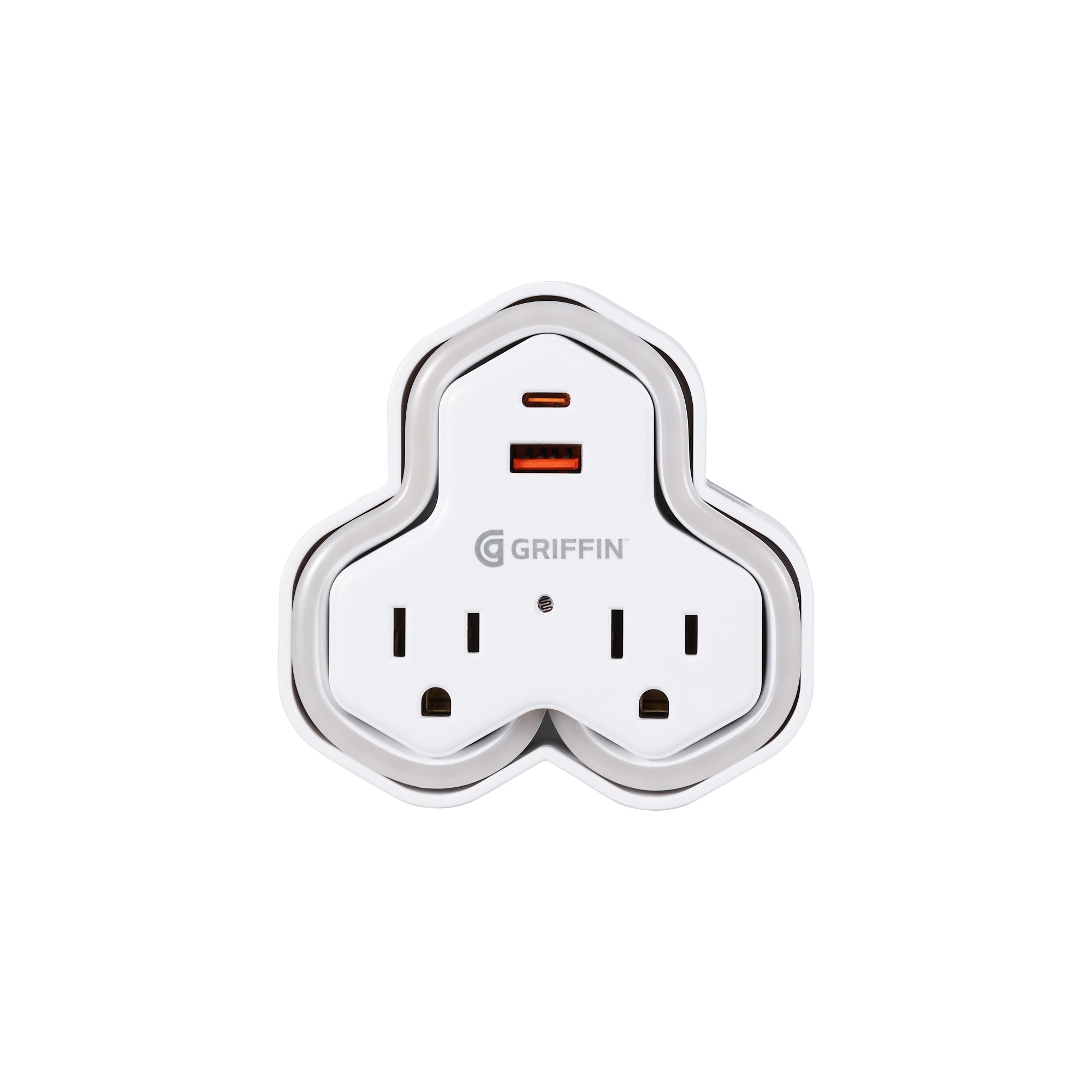 2-outlet Wall Tap with USB&Neon Light