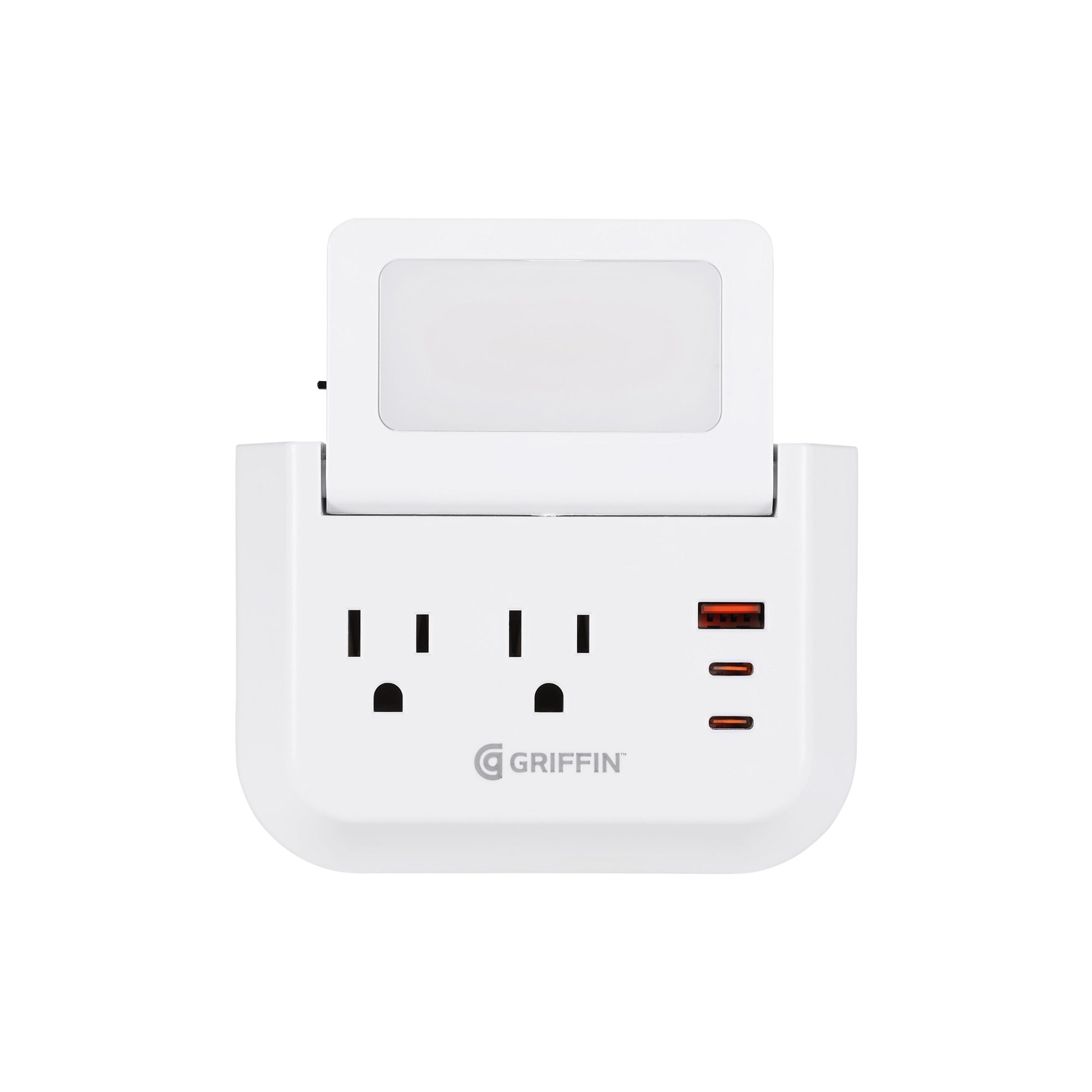 2-outlet Wall Tap with USB&Night Light