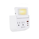 2-outlet Wall Tap with USB&Night Light
