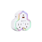 2-outlet Wall Tap with USB&Neon Light