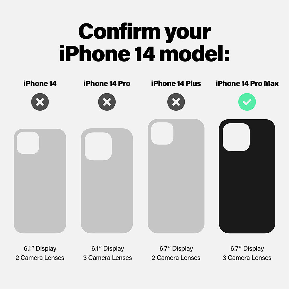 iPhone 14 Pro / Pro Max / 14 / 14 Plus Case: Impact Black (MagSafe)